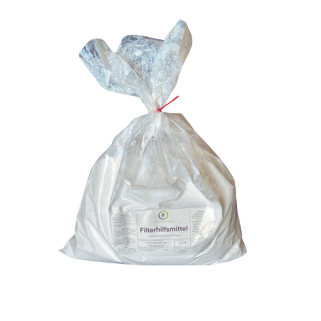Filterhilfsmittel für Filterpatronen, 1 kg (im Plastikbeutel mit Schnellbinder)