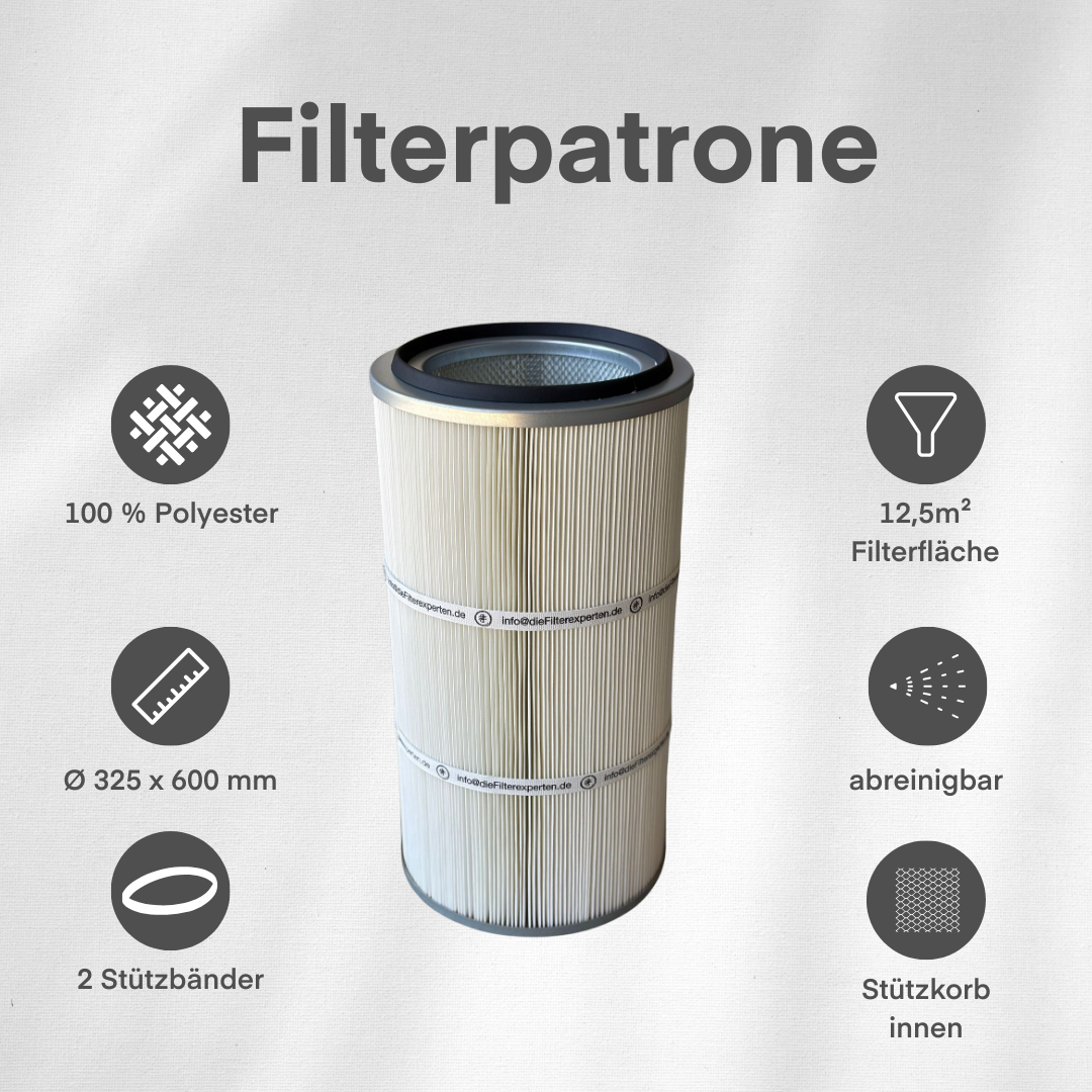 Filterpatrone – Typ "Polyester" Ø 325 x 600 mm | Filterfläche 12,5 m²