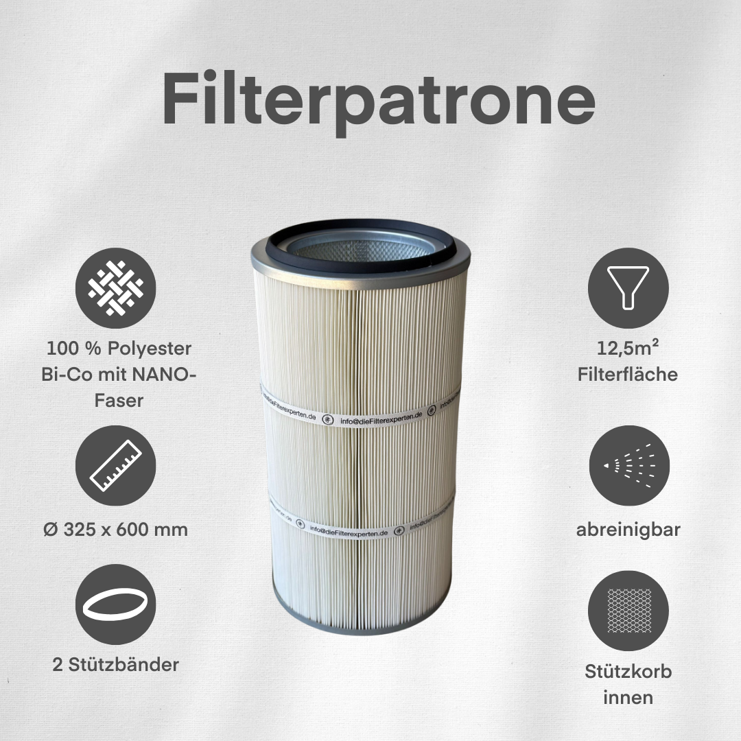 Filterpatrone – Typ "Polyester nano" Ø 325 x 600 mm | Filterfläche 12,5 m²